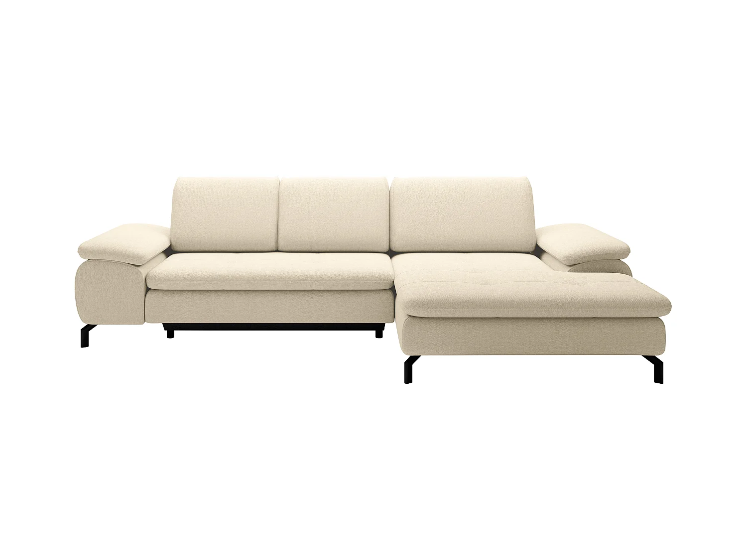 Divano letto angolo a destra in Tessuto testurizzato Beige - ARCHIBALD
