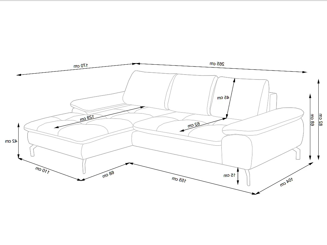 Ecksofa mit Schlaffunktion - Ecke links - Strukturstoff - Grün - ARCHIBALD