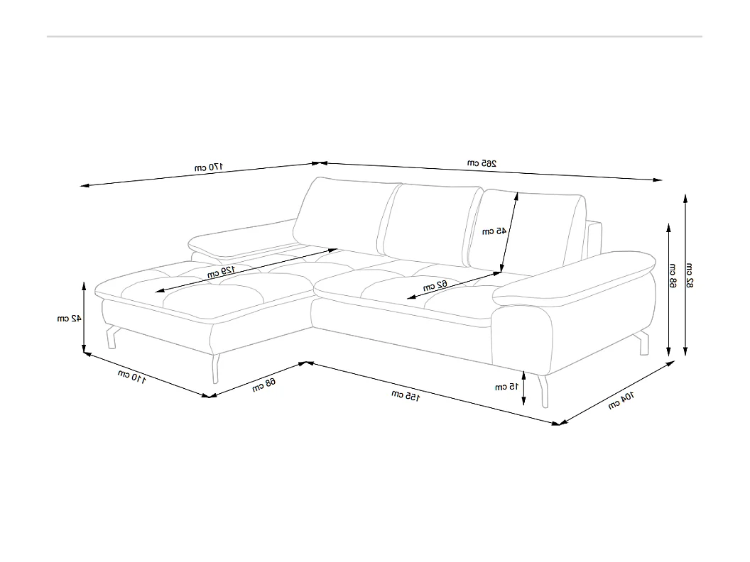 Canapé d'angle gauche convertible en tissu texturé bleu ARCHIBALD