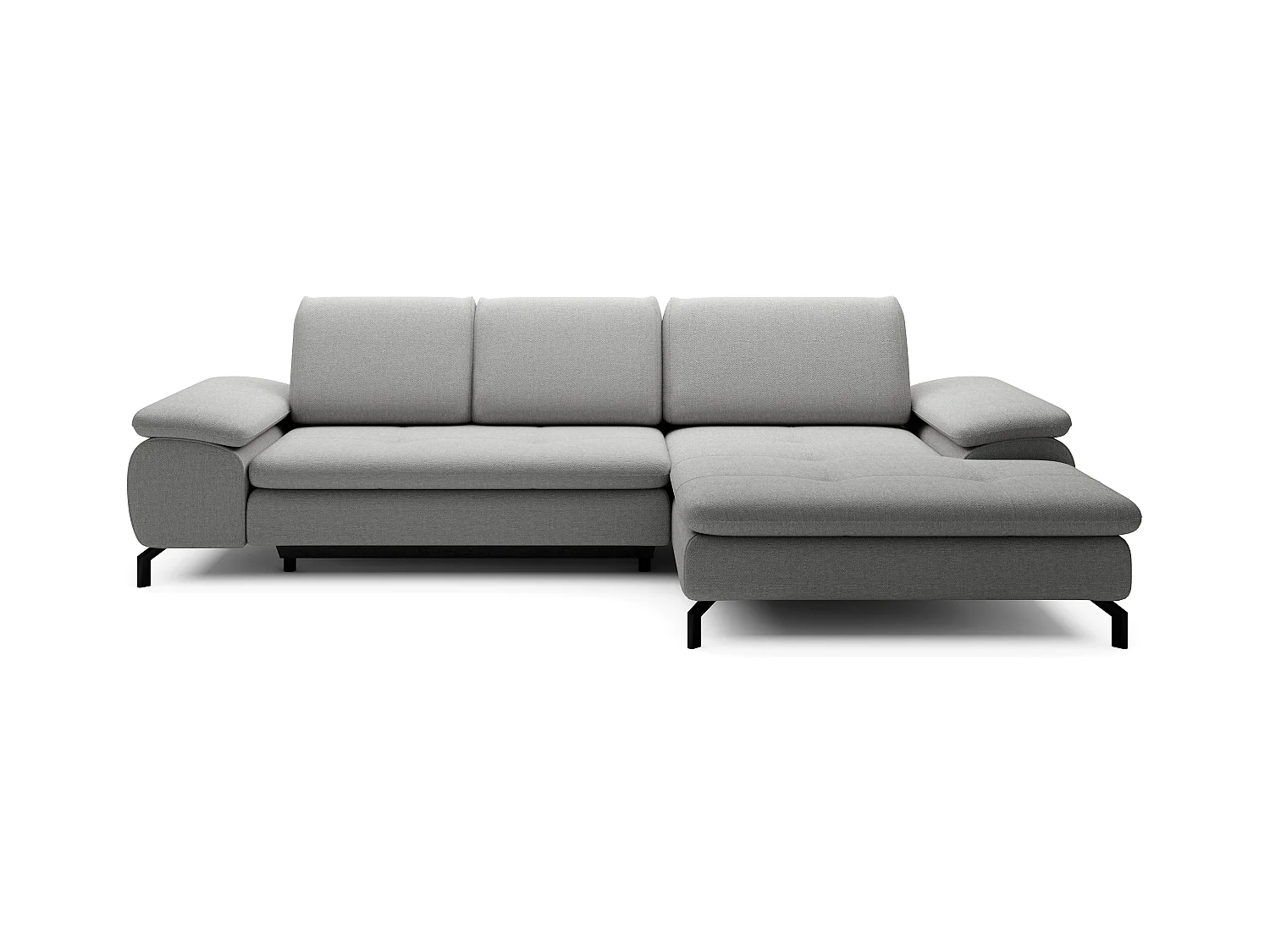 Divano letto angolo a destra in Tessuto testurizzato Grigio - ARCHIBALD