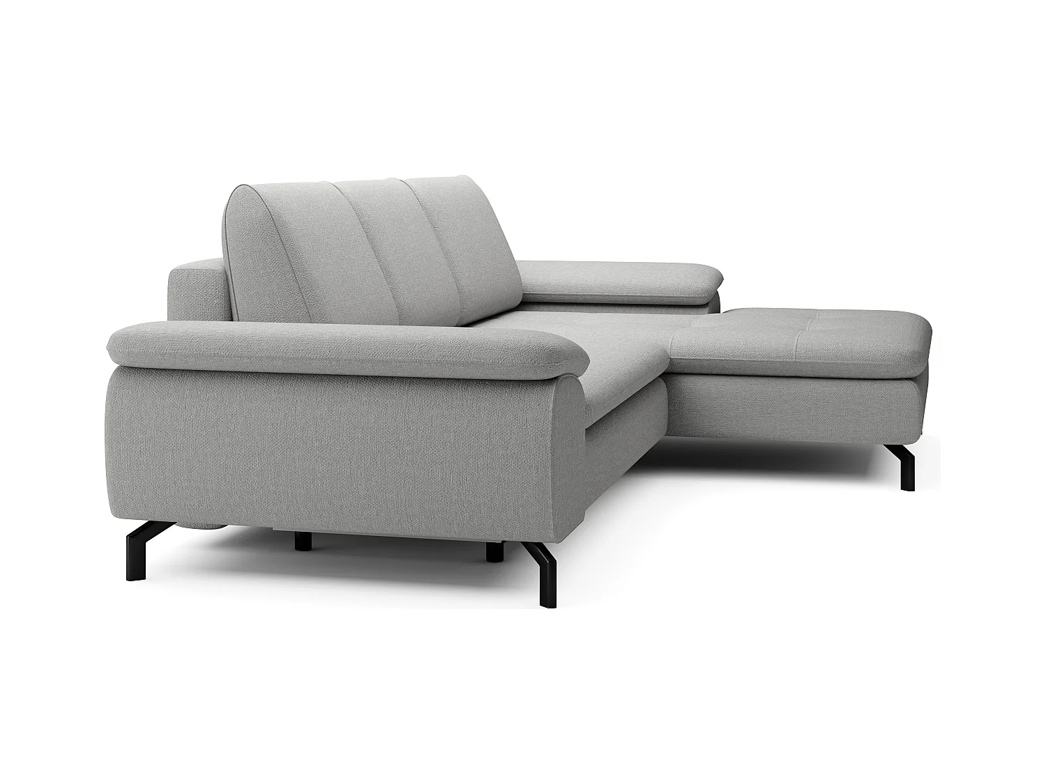 Divano letto angolo a destra in Tessuto testurizzato Grigio - ARCHIBALD