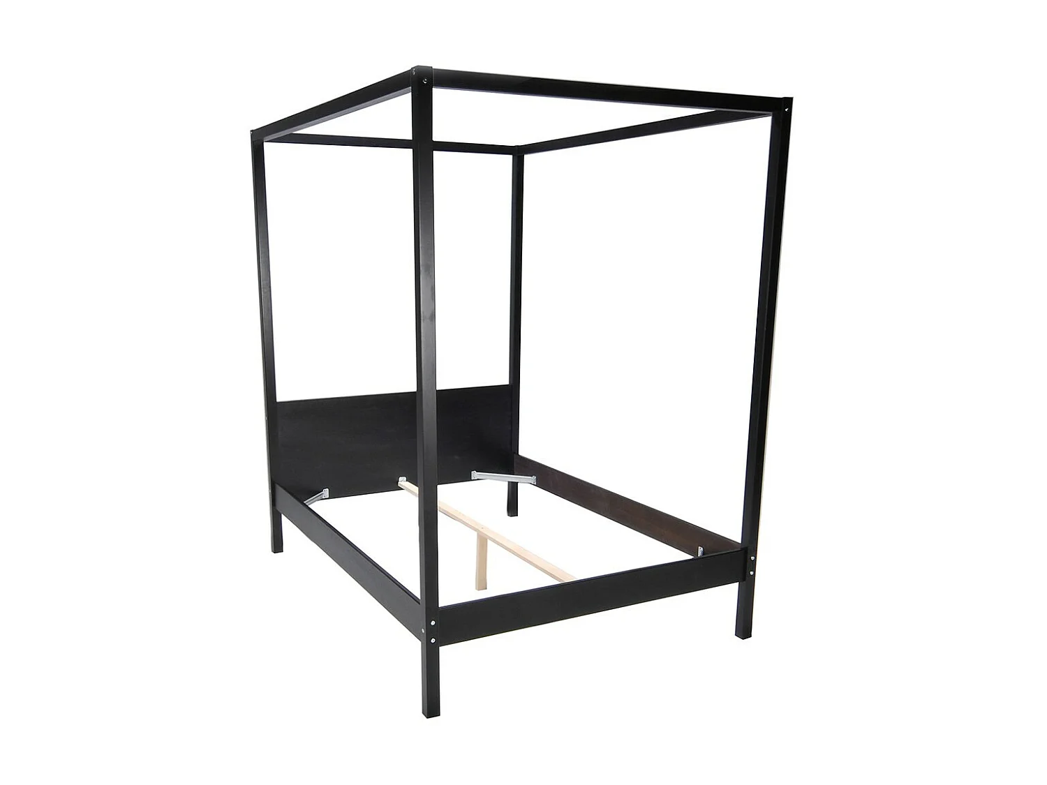 Lit double à baldaquin ROMANCE 140x190 / Noir