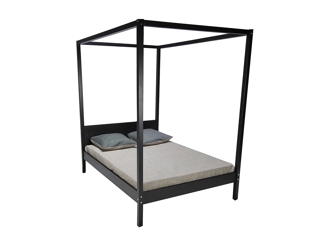 Lit double à baldaquin ROMANCE 140x190 / Noir