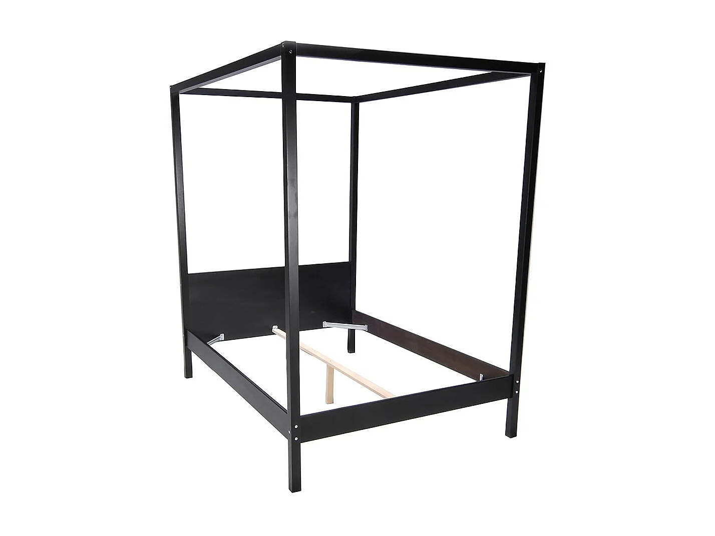 Lit double à baldaquin ROMANCE 140x190 / Noir