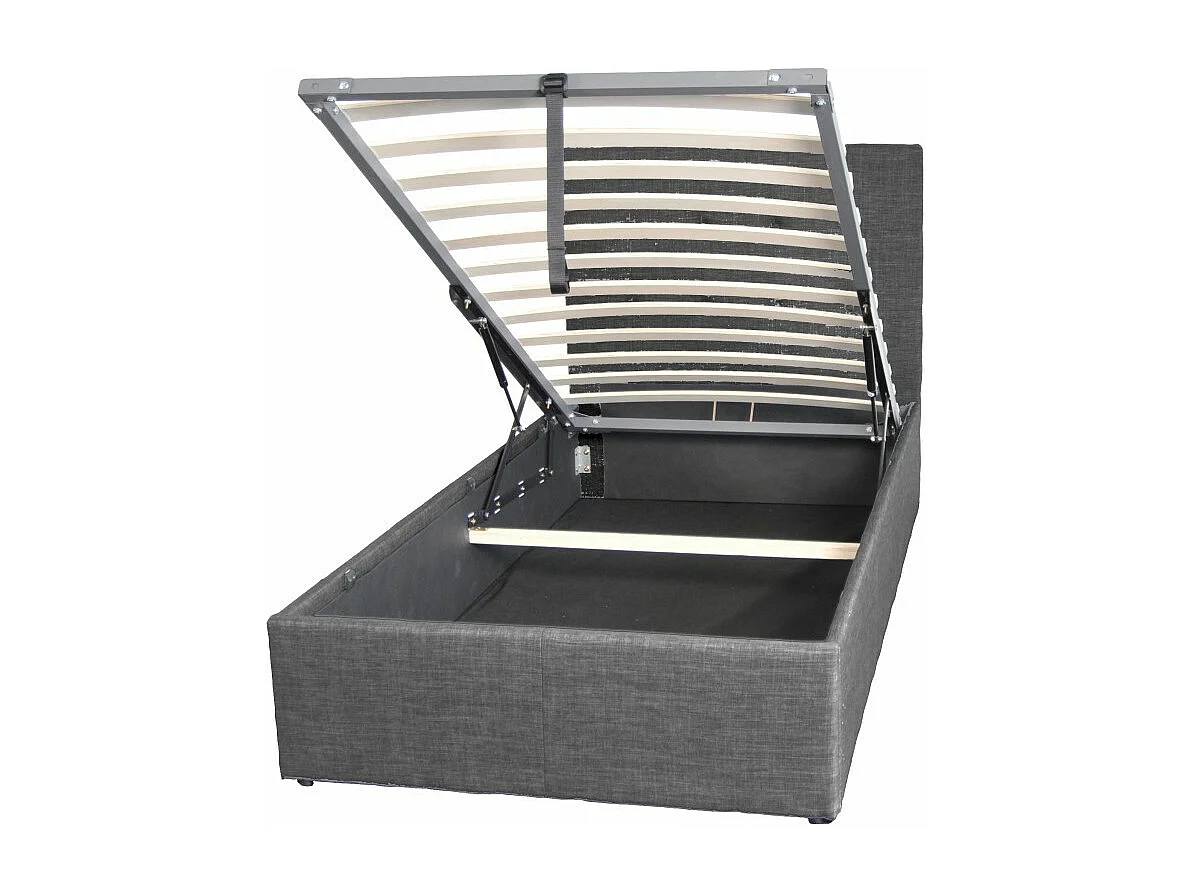 Lit coffre PARMA 90x190 + 1 sommier / Gris foncé