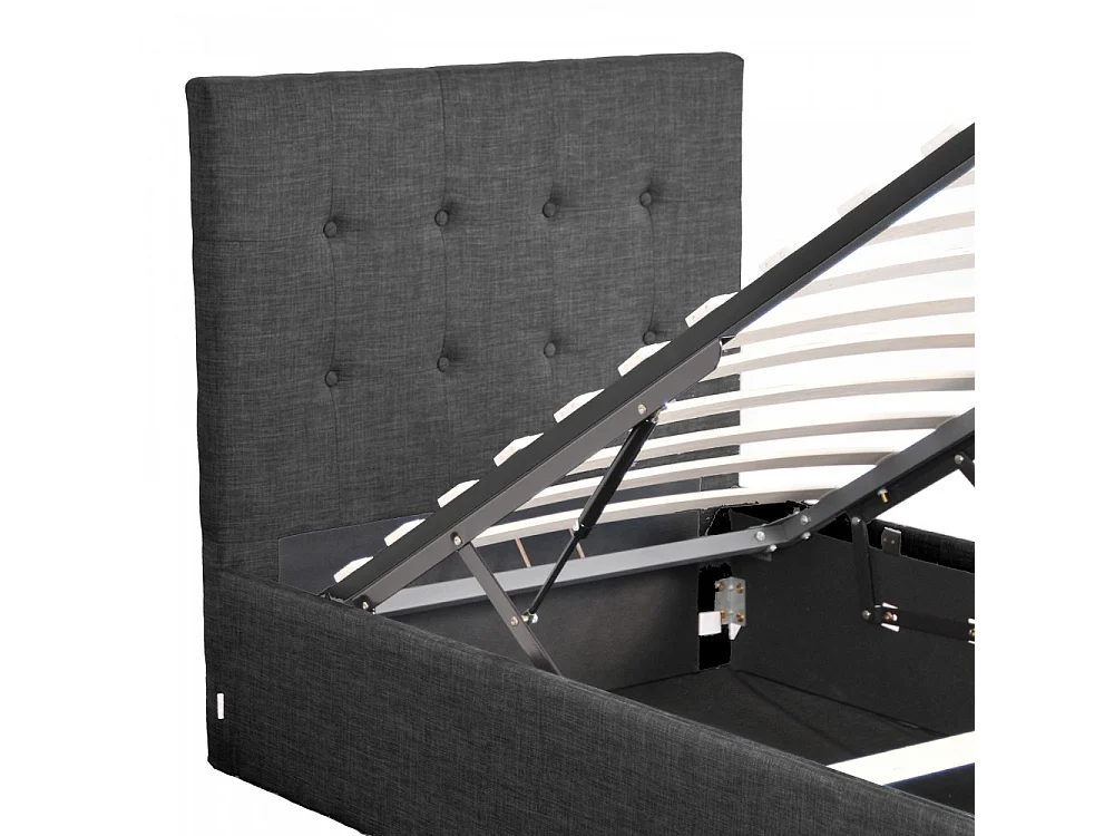 Lit coffre PARMA 90x190 + 1 sommier / Gris foncé