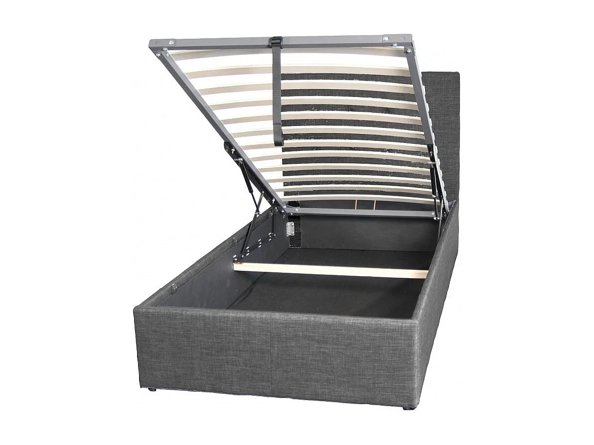 Lit coffre PARMA 90x190 + 1 sommier / Gris foncé