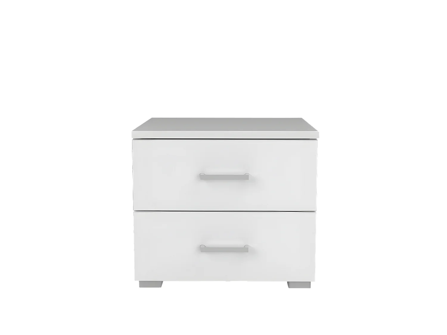 Lit LOFT 140x190 + 2 chevets  + sommier + tête de lit / Blanc