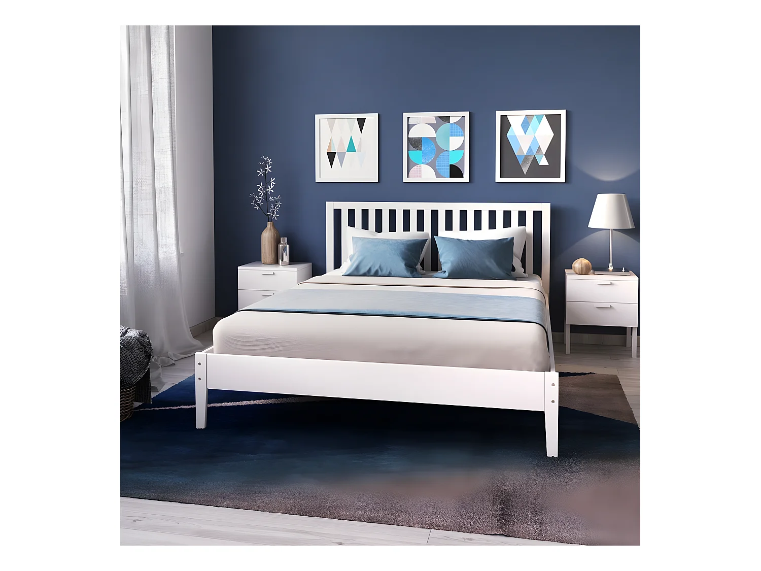Lit PARKER 140x190 / Blanc