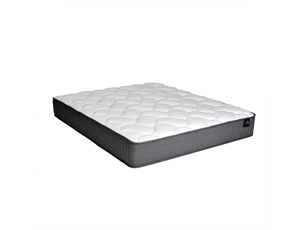 Lit ATLANTA 160x200 + 1 sommier + 1 matelas CARLTON / Blanc