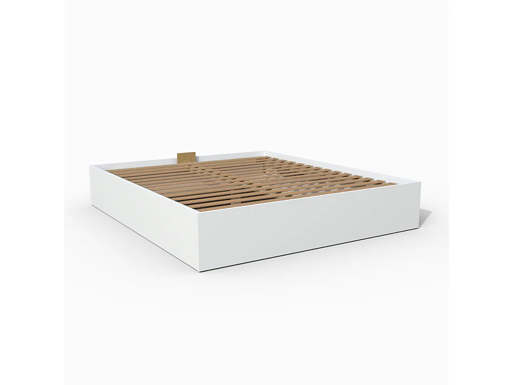 Lit coffre BILBAO 160x200 cm + sommier / blanc