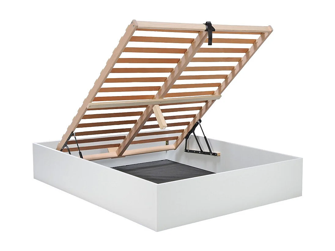 Lit coffre BILBAO 160x200 cm + sommier / blanc