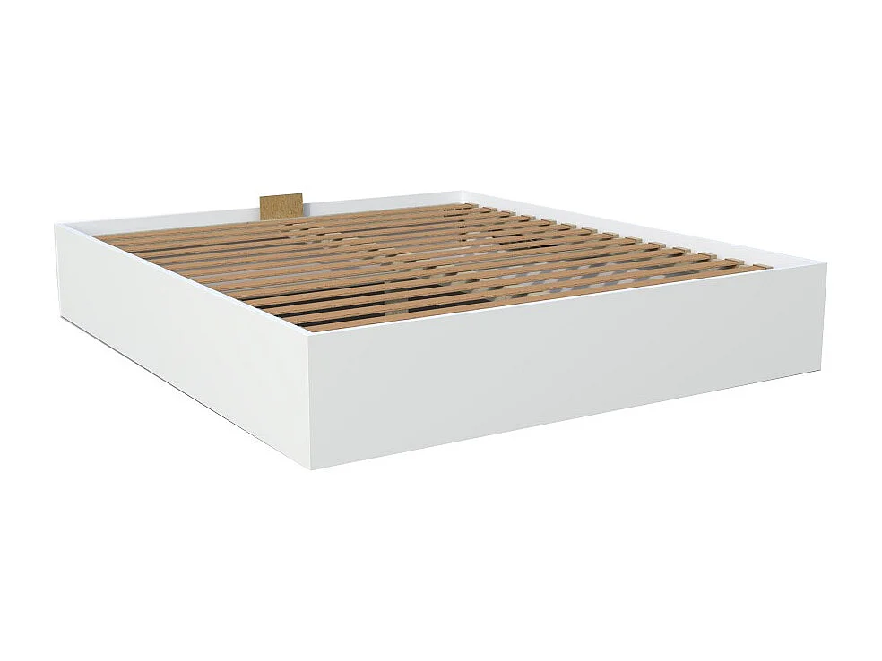 Lit coffre BILBAO 160x200 cm + sommier / blanc