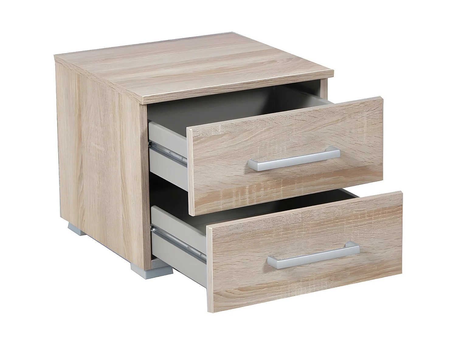 Lit LOFT 140x190 + 2 chevets  + sommier + tête de lit / Blanc