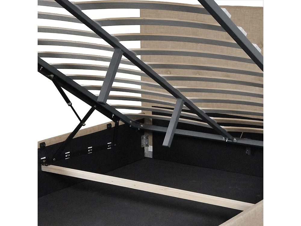 Lit coffre PARMA 140x190 + 1 sommier / Beige