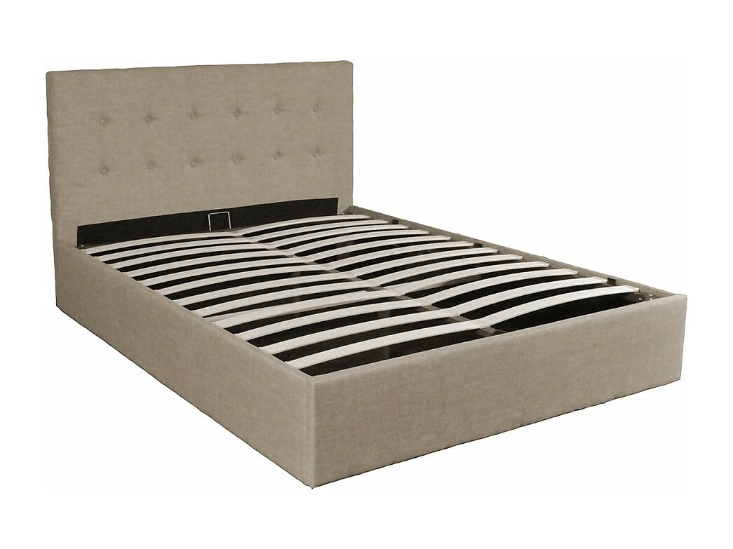 Lit coffre PARMA 140x190 + 1 sommier / Beige