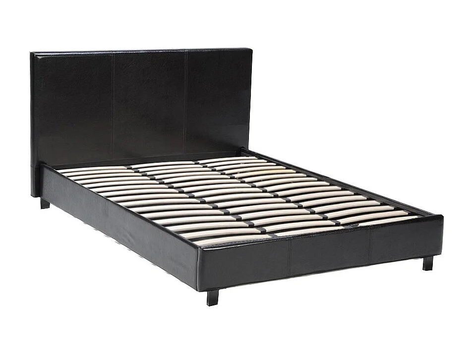 Lit ATLANTA 160x200 + 1 sommier + 1 matelas CARLTON / Noir