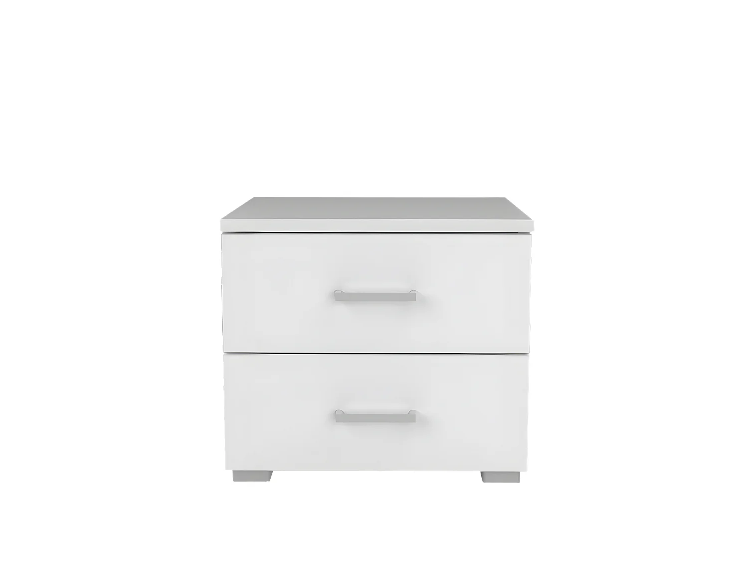 Lit LOFT 160x200 + 2 chevets  + sommier + tête de lit / Blanc