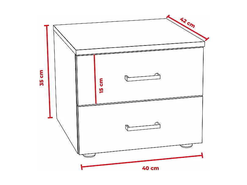 Lit LOFT 140x190 + 2 chevets + sommier + tête de lit / Noir