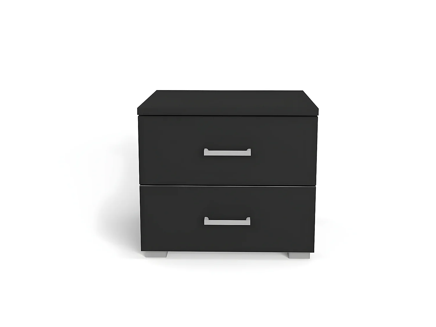 Lit LOFT 160x200 + 2 chevets  + sommier + tête de lit / Noir