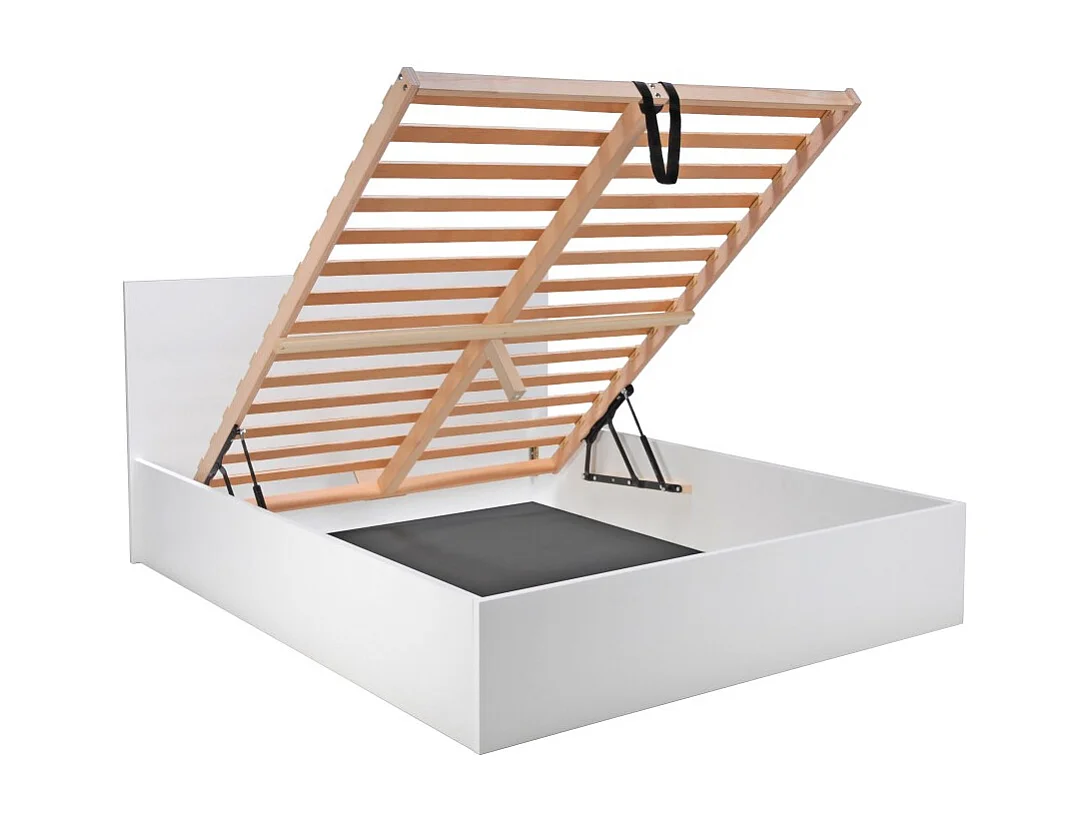 Lit coffre MADRID 180x200 + 1 sommier / Blanc