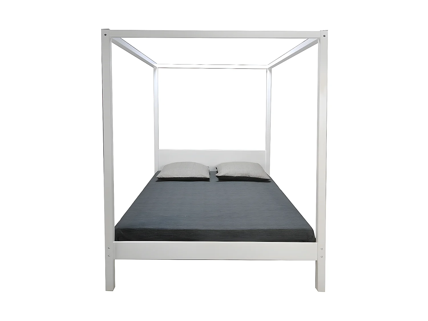 Lit double à baldaquin ROMANCE 140x190 / Blanc