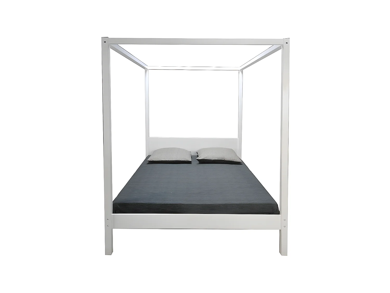 Lit double à baldaquin ROMANCE 140x190 / Blanc