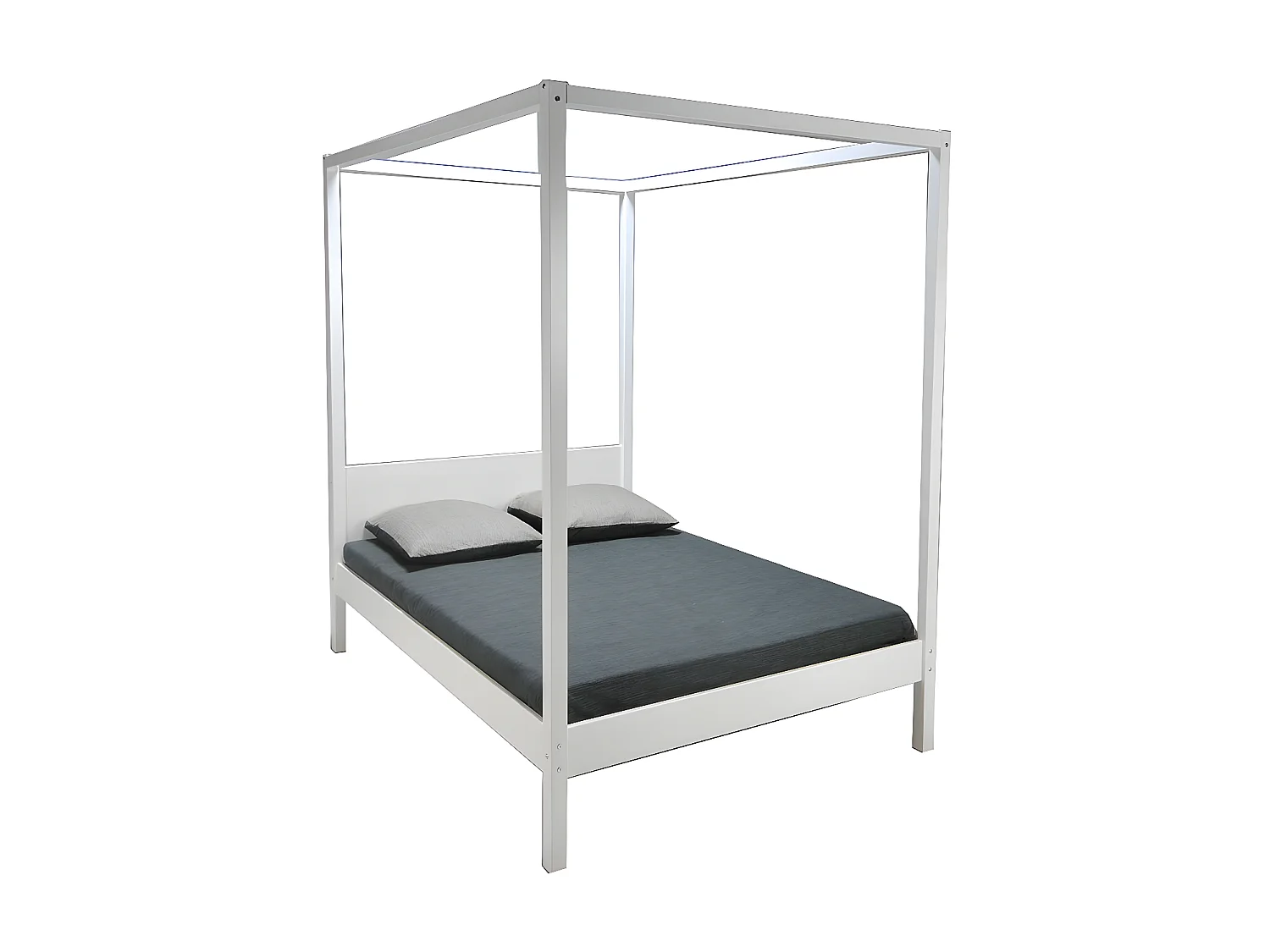 Lit double à baldaquin ROMANCE 160x200 / Laqué Blanc