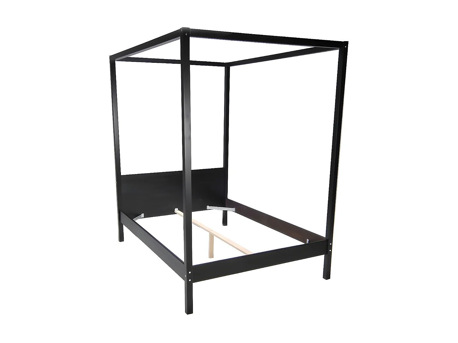 Lit double à baldaquin ROMANCE 160x200 / Noir