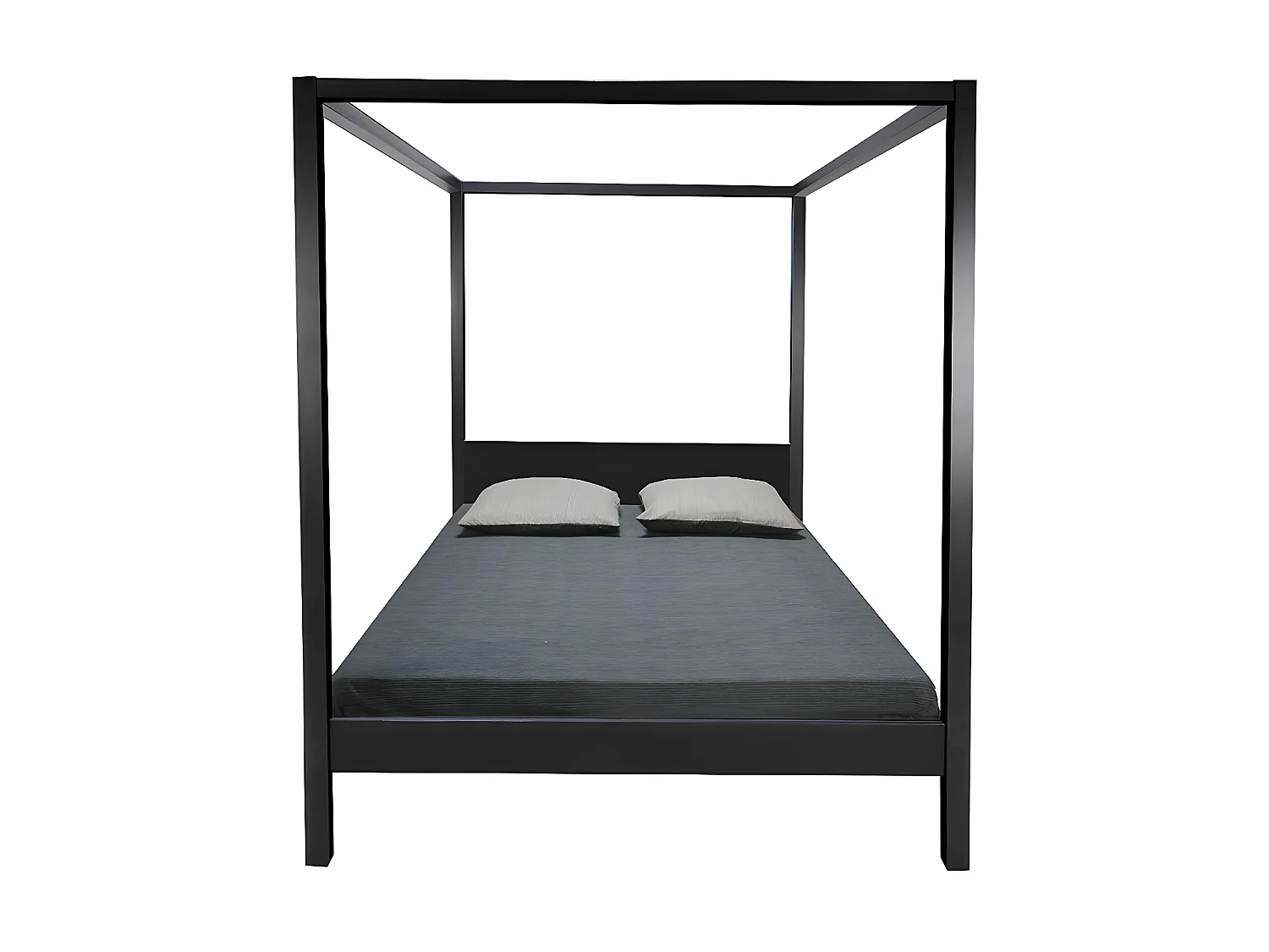 Lit double à baldaquin ROMANCE 160x200 / Noir