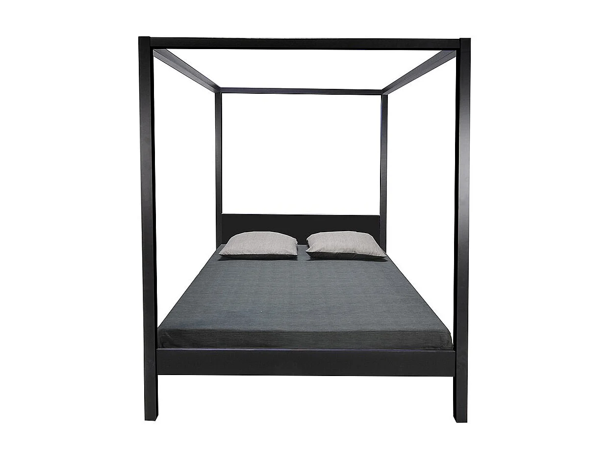 Lit double à baldaquin ROMANCE 160x200 / Noir