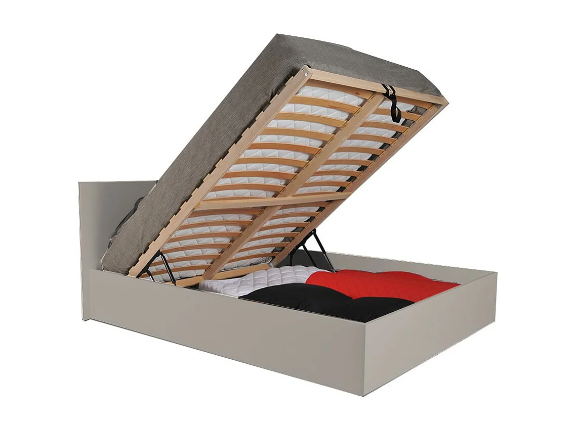 Lit coffre MADRID 160x200 + 1 sommier / Gris