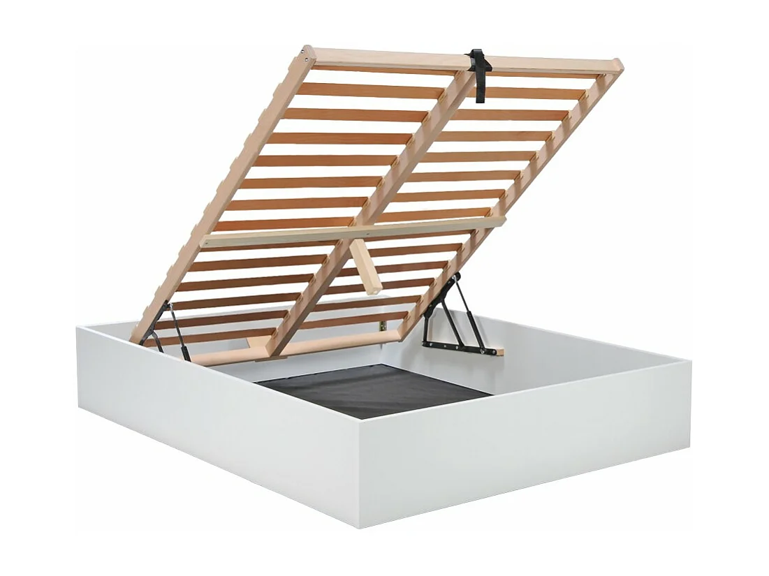 Lit coffre BILBAO 140x190 cm + sommier / blanc