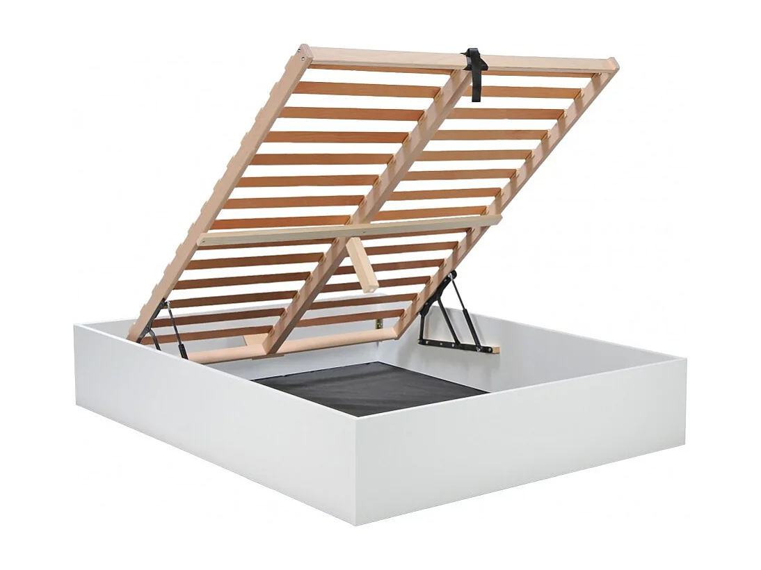 Lit coffre BILBAO 140x190 cm + sommier / blanc