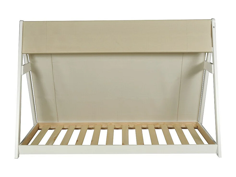 Lit cabane TIPI 90x190 + 1 toile + 1 sommier / Blanc