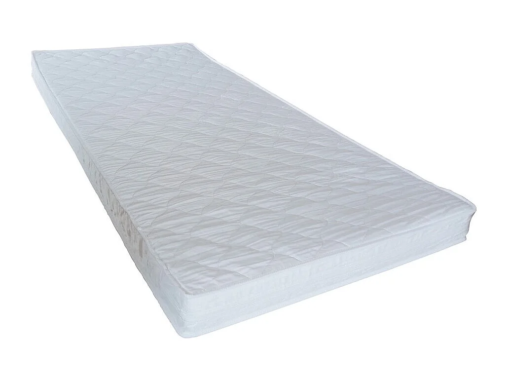 Lit cabane MIKA 90x190 + sommier + matelas IRIS / Blanc