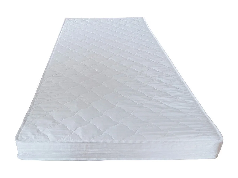 Lit cabane MIKA 90x190 + sommier + 2 tiroirs + matelas IRIS / Blanc