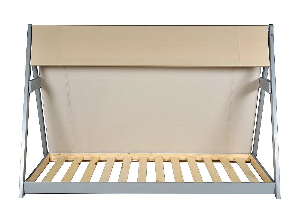 Lit cabane TIPI 90x190 + 1 toile + 1 sommier / Gris