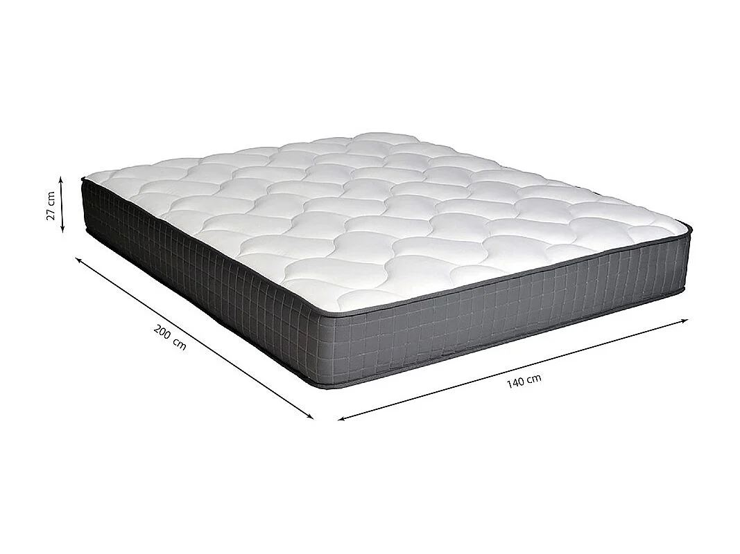 Matelas CARLTON 140x200 ressorts et mémoire de forme
