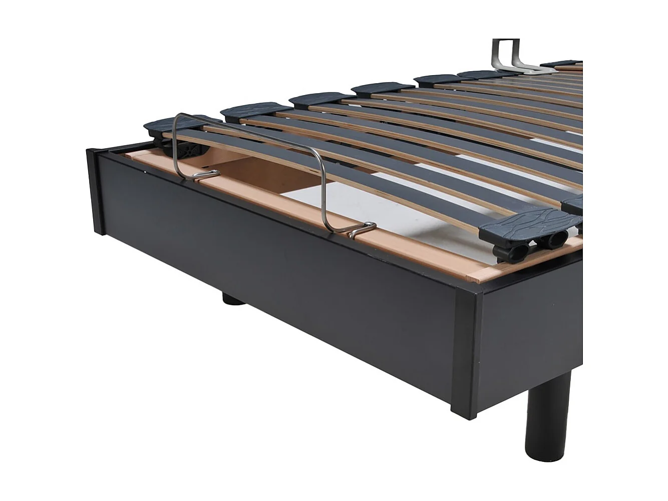 Ensemble 2 sommiers relaxation électrique FLEXPUR 80x200 + 2 matelas mémoire de forme / Noir