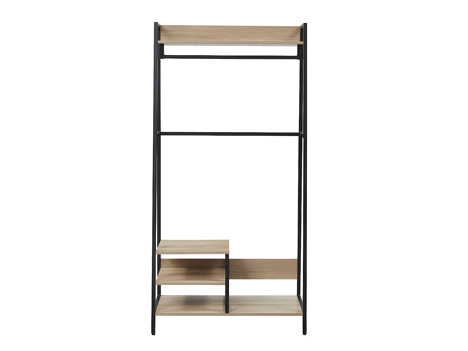 Vestiaire d'entrée FLORE / Décor chêne blanchi et métal noir