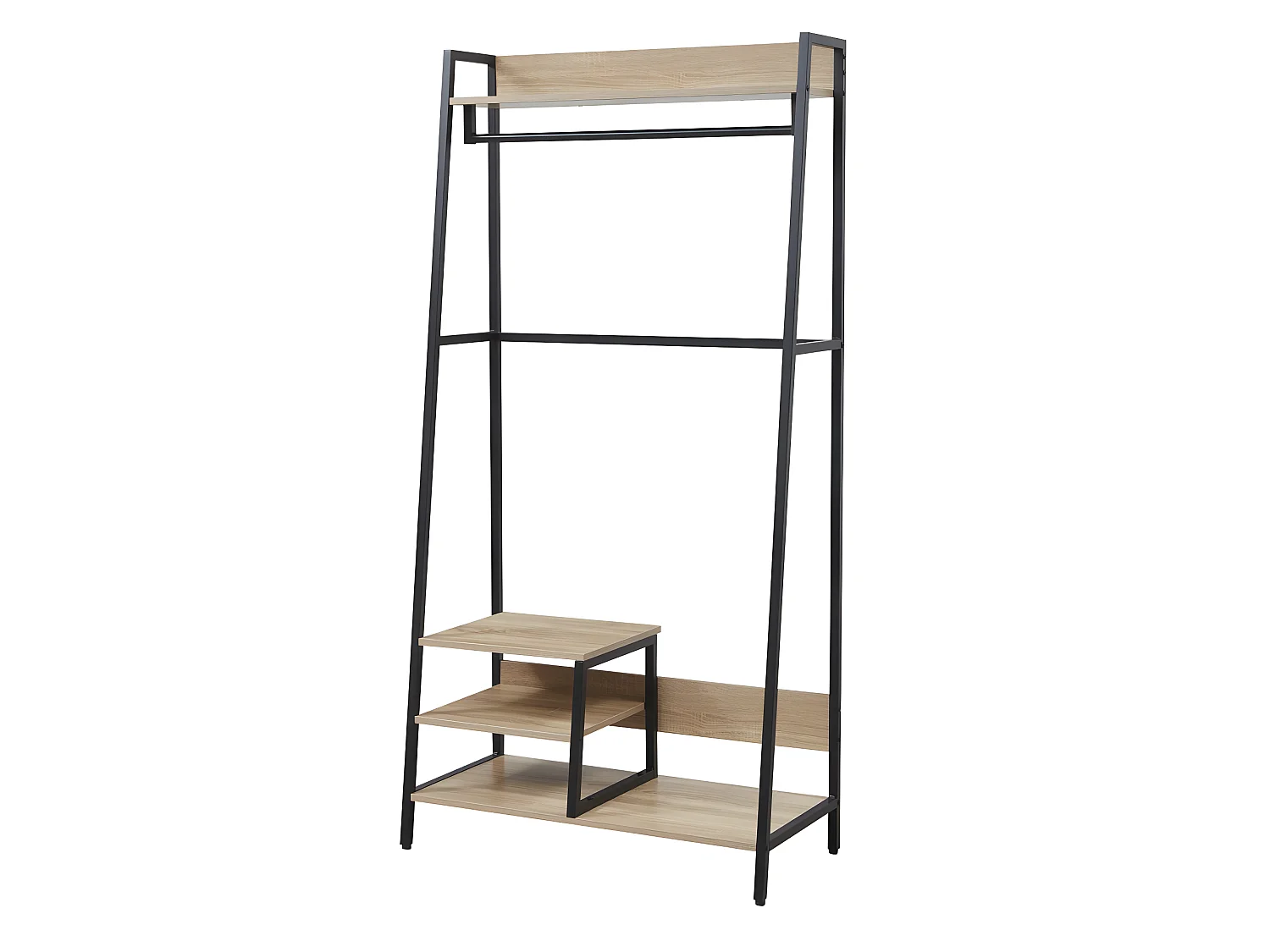 Vestiaire d'entrée FLORE / Décor chêne blanchi et métal noir