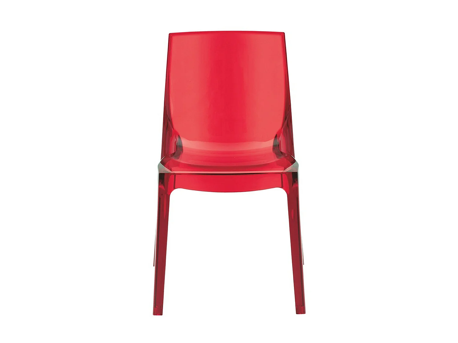 Chaise JEWEL empilable / Rouge Transparent