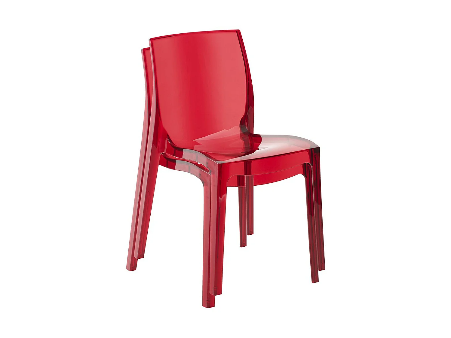 Chaise JEWEL empilable / Rouge Transparent