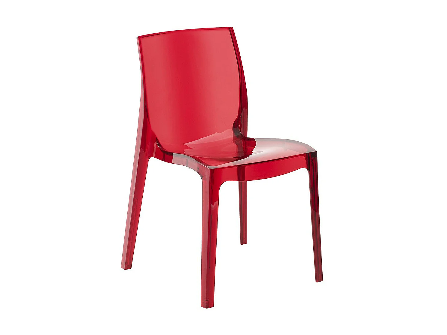 Chaise JEWEL empilable / Rouge Transparent