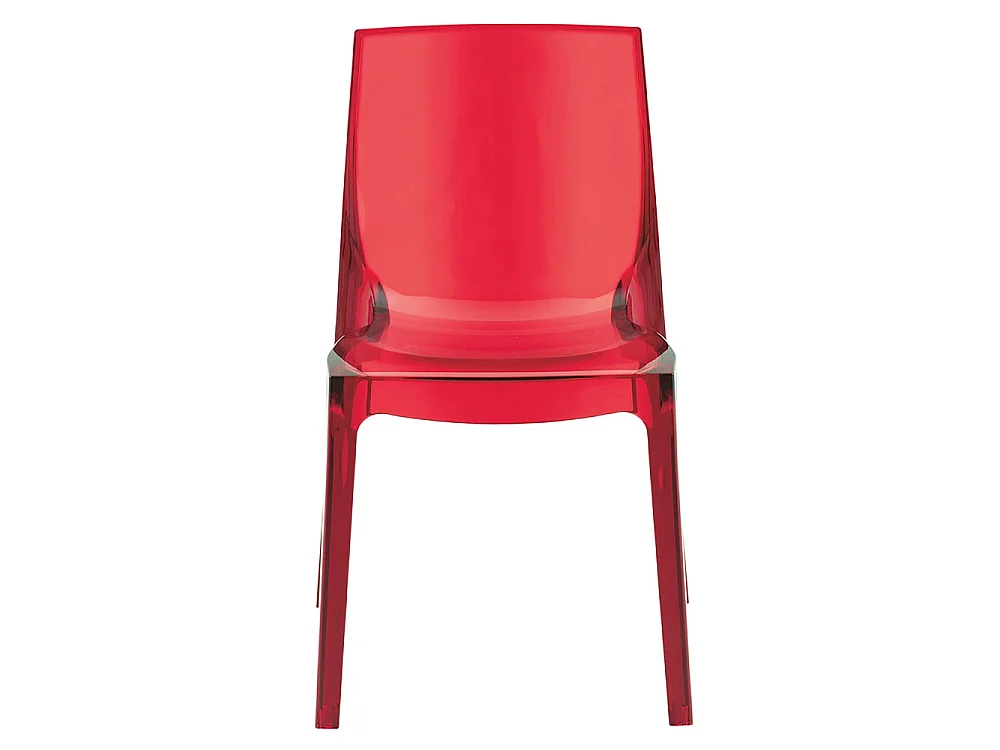 Chaise polycarbonate Manuel Rouge Transparent