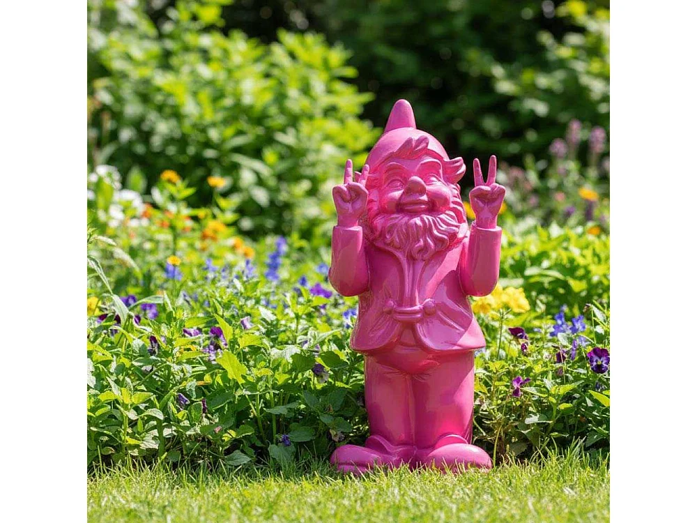 Nain de jardin en résine 13 x 11 x 31 cm Peace