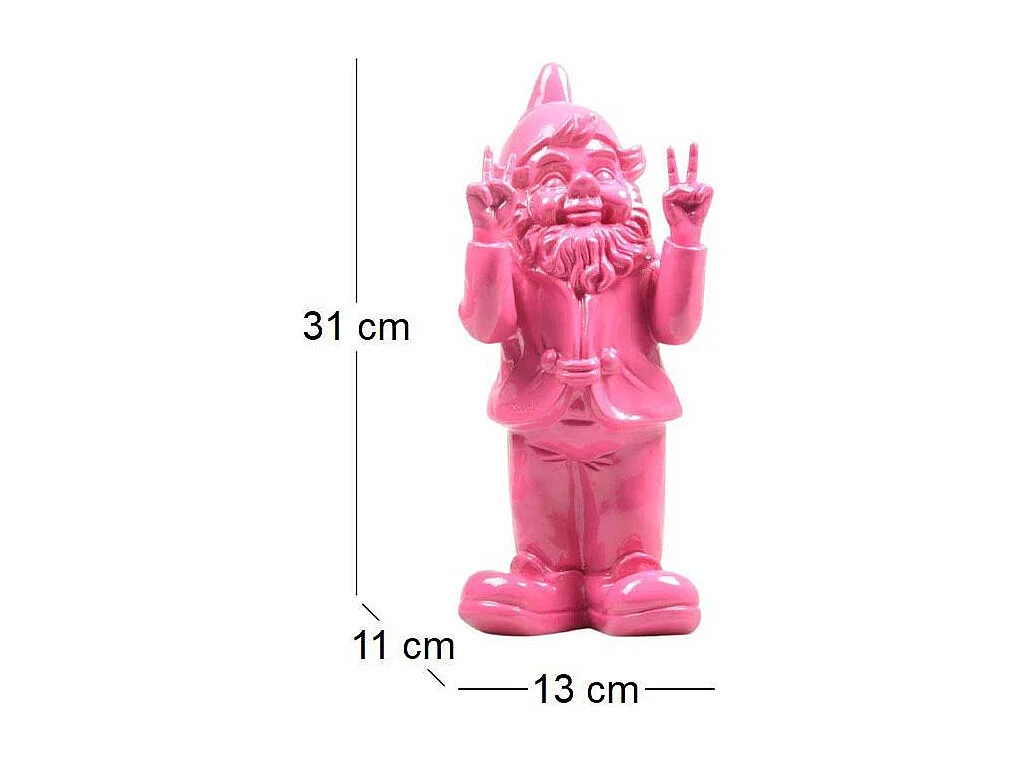 Nain de jardin en résine 13 x 11 x 31 cm Peace