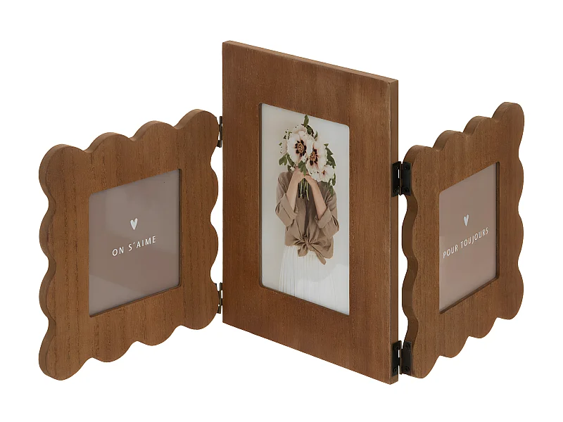 Pêle-mêle Multivues 3 Photos en bois à poser ou à susprendre