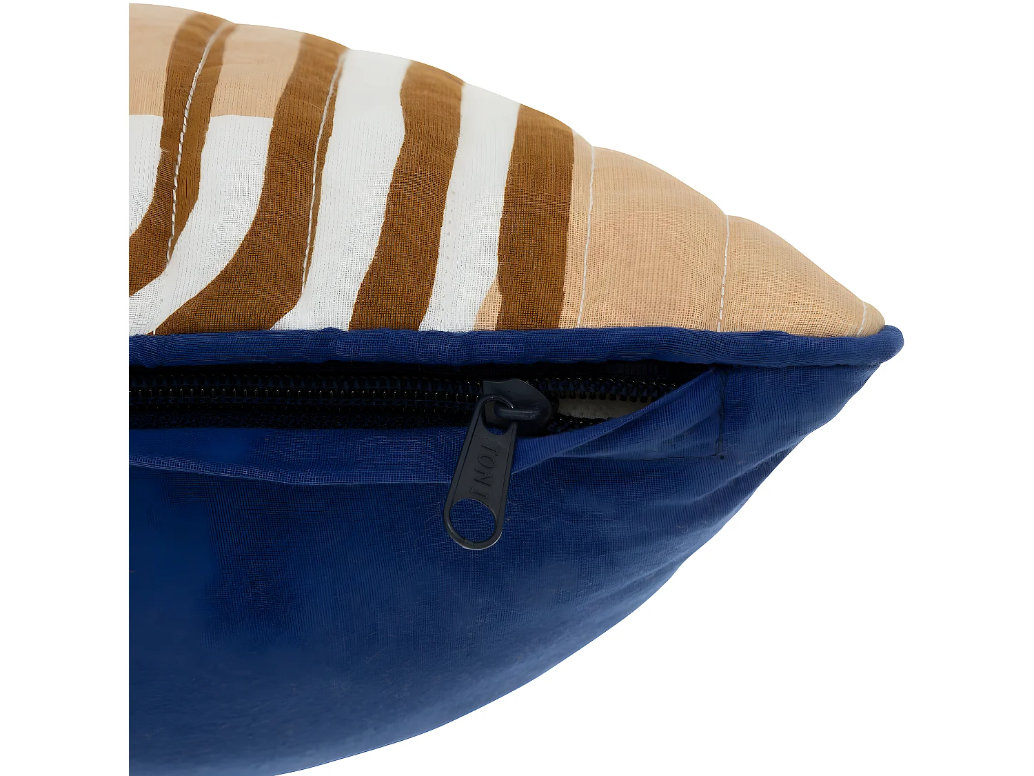 Coussin décoratif Bleu indigo Rose et Beige 40 x 40 cm